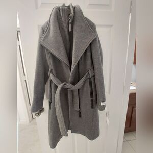 Calvin Klein coat Womens Wool Blend Belted Wrap Coat